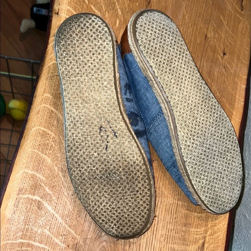 Toms Blue and Brown Espadrilles Casual Slip-Ons